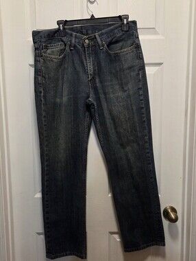 Levi's 514 Straight Leg Mens Jeans Size 34x30 Dark Indigo Denim